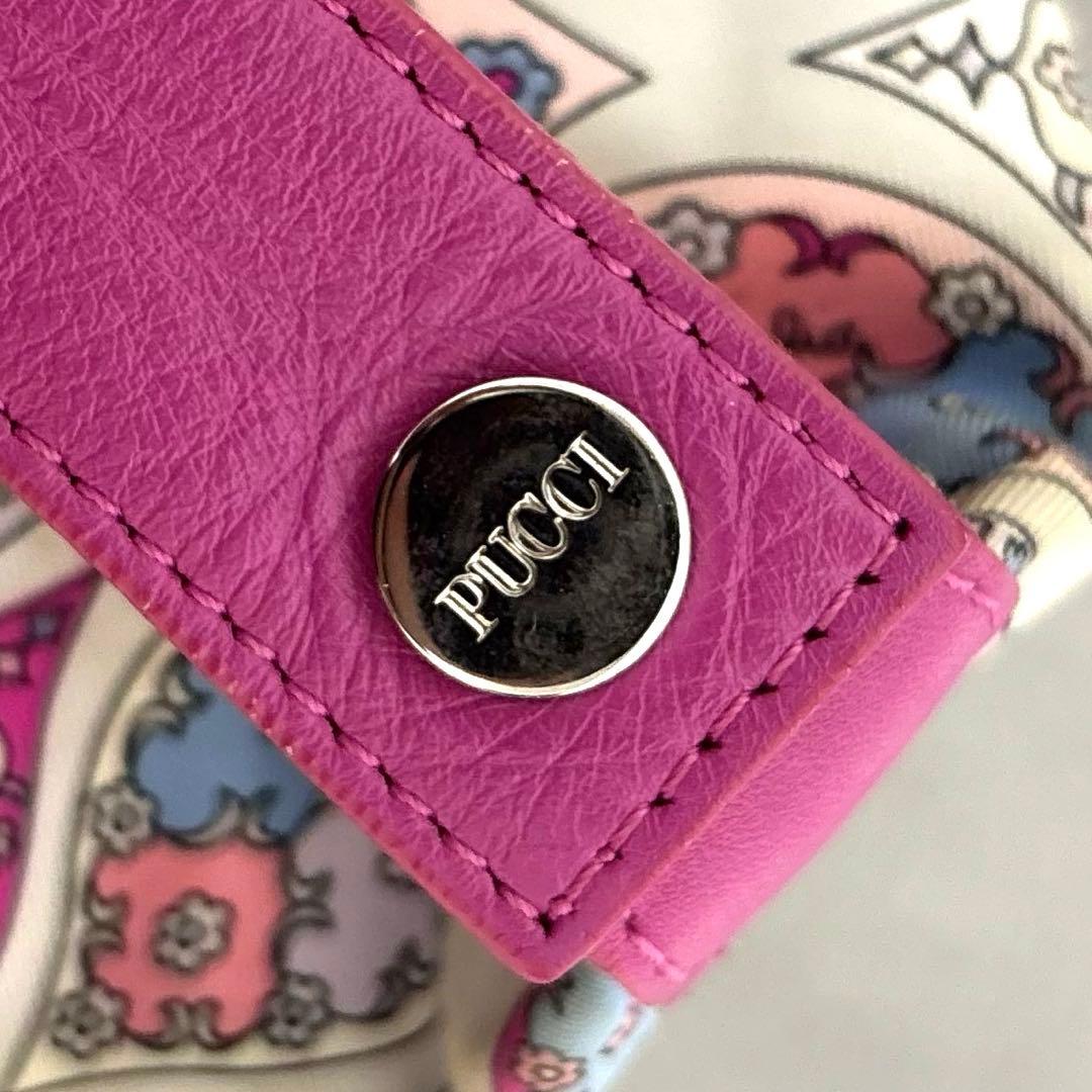 美品✨エミリオプッチ ポーチ ミニハンドバッグ 総柄 ナイロン ピンク