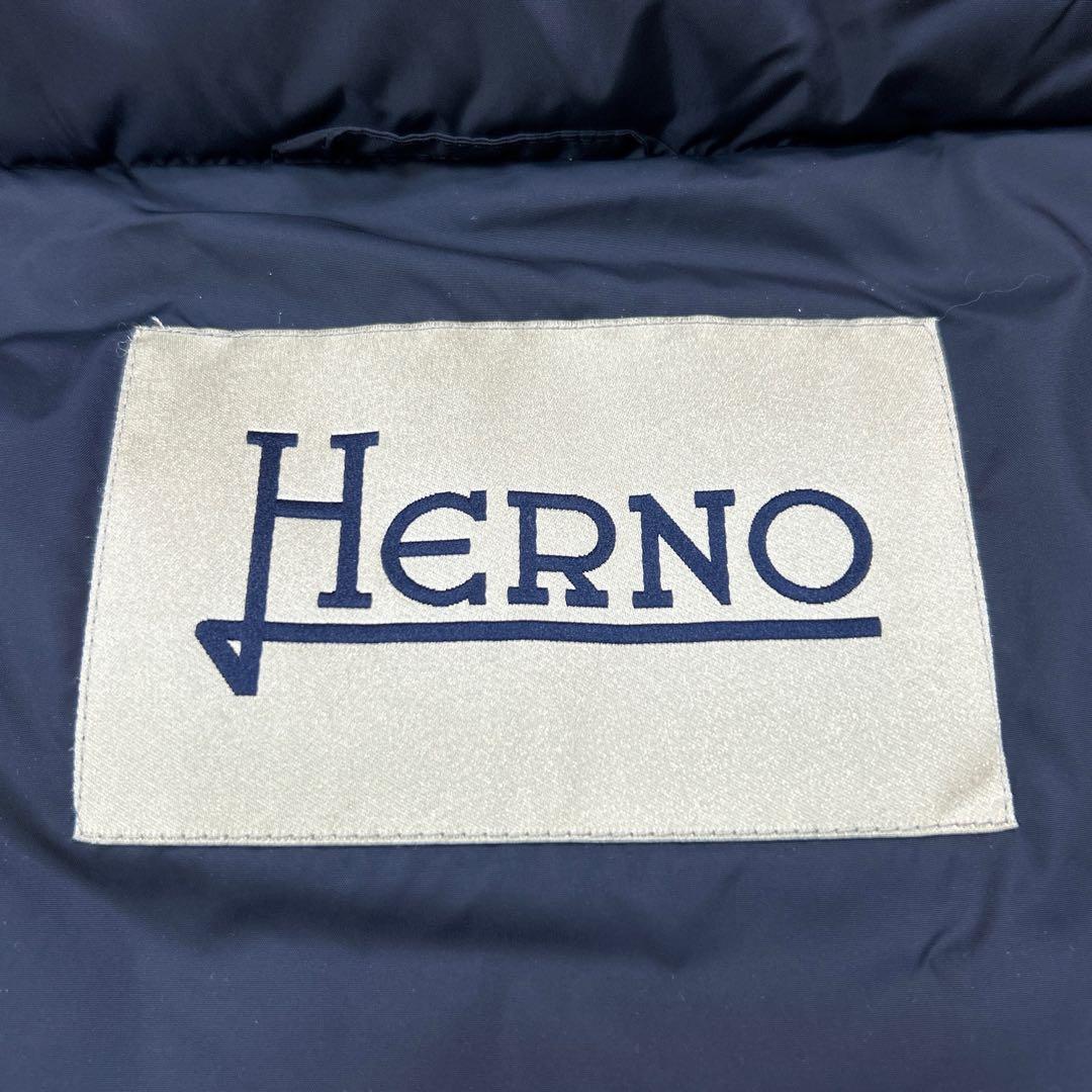 HERNO ヘルノ ポーラテック ダウンベスト 38 M相当 ネイビー 紺