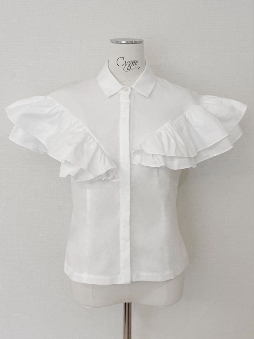 cygne シーニュ　ダブルフリルブラウス Florence