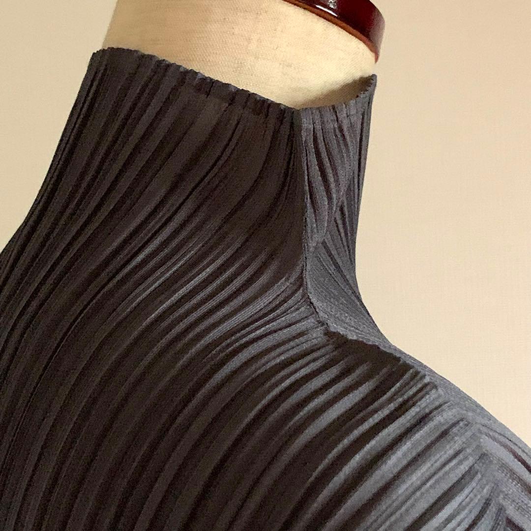 【極美品】PLEATS PLEASE プリーツ　モックネック　3 グレー系　長袖