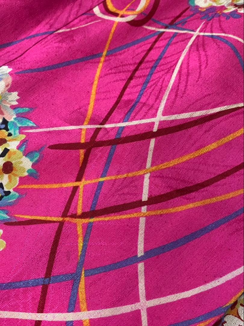 アンティーク　子ども着物　四つ身　紋錦紗　花薬玉模様　大正浪漫