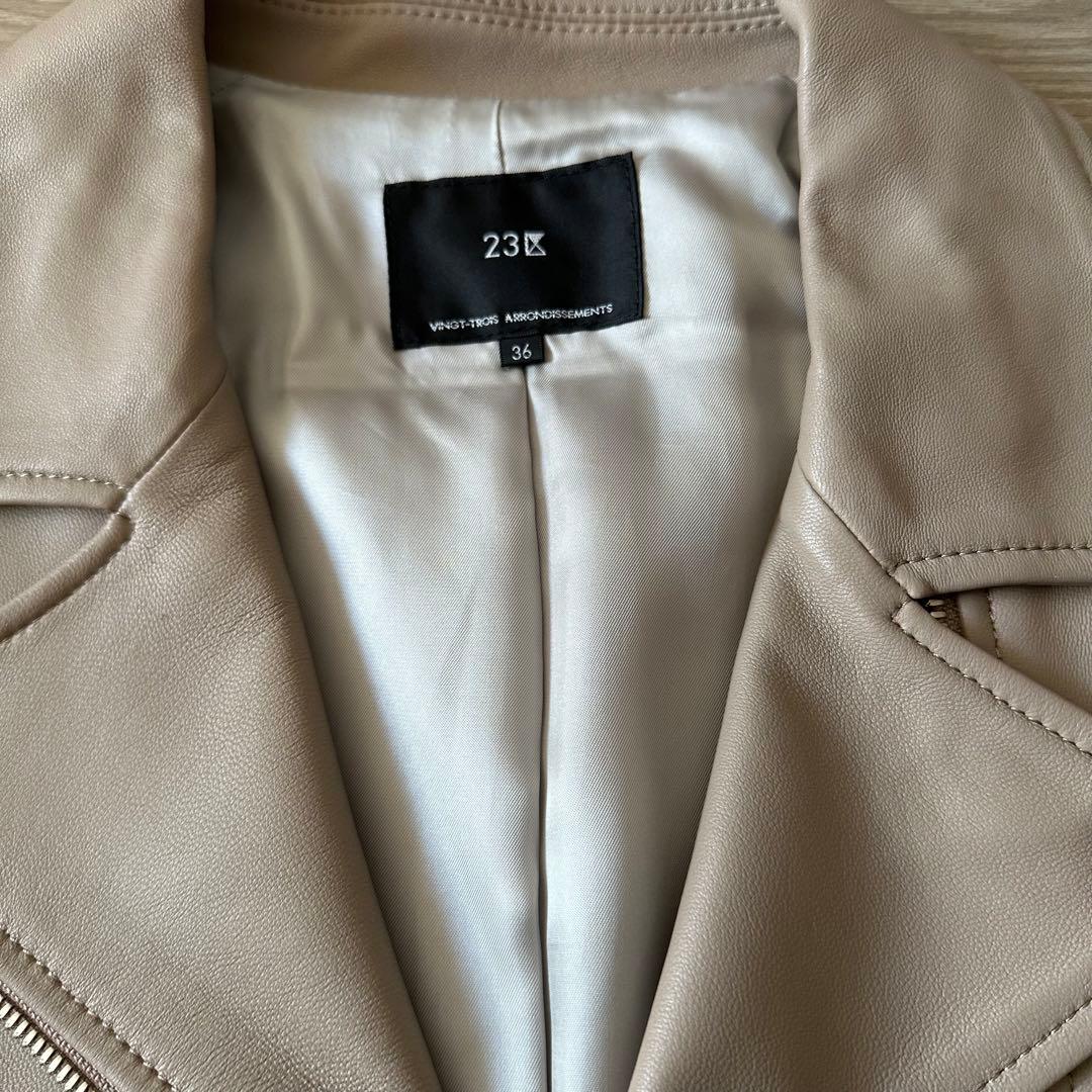 ※ラブです極美品　23区　シープレザーライダースジャケット