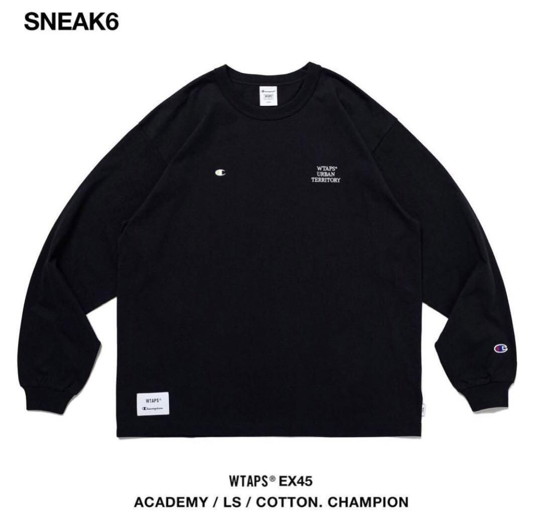 新品 WTAPS Champion ACADEMY 長袖Tシャツ 黒 Mサイズ