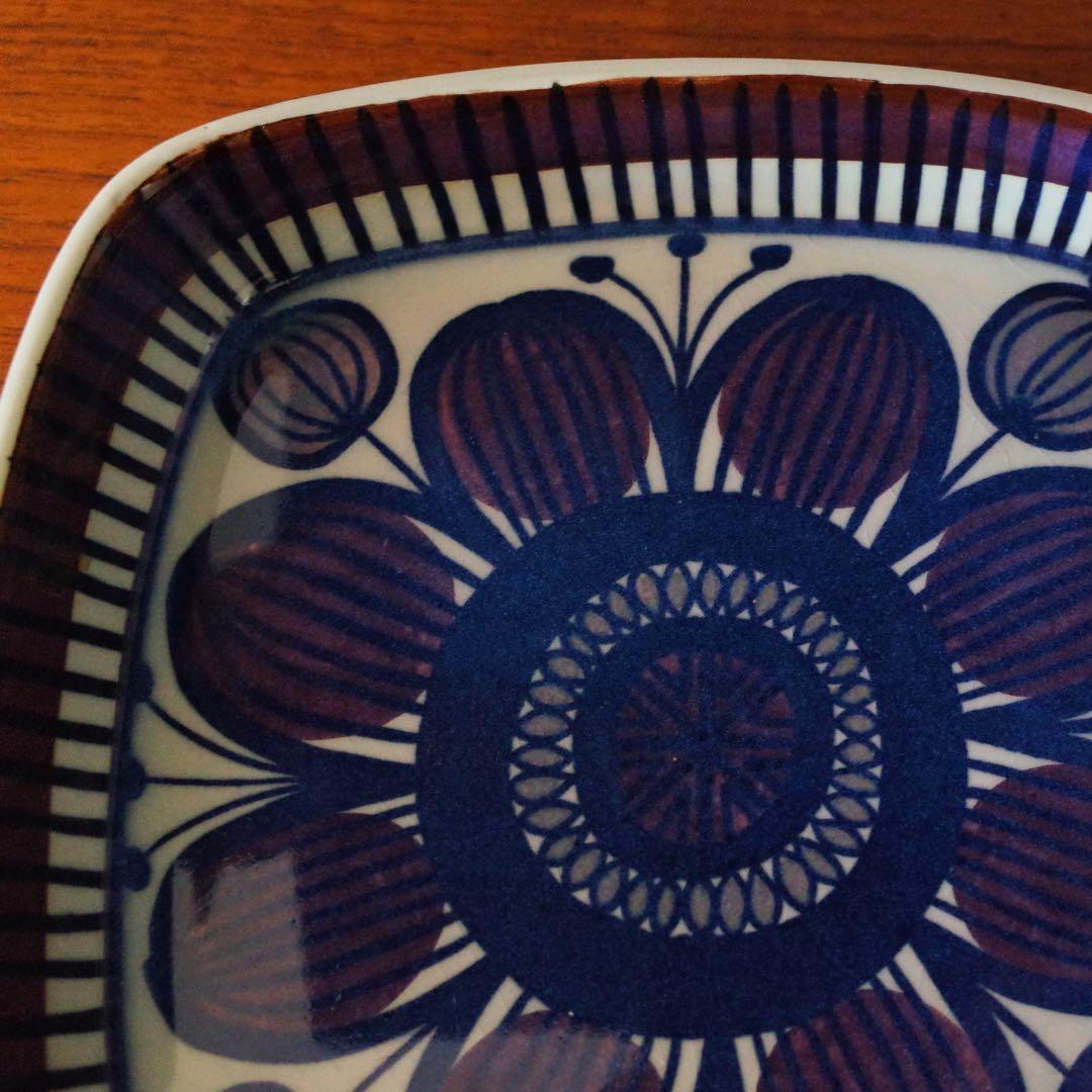 ロイヤルコペンハーゲン／角皿／花／紫フラワー／デンマーク北欧ヴィンテージ食器