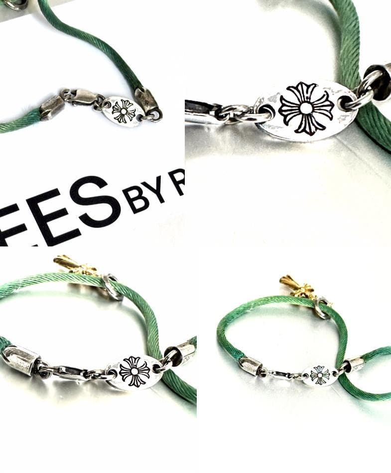 国内 ギャラ付き　クロムハーツ　KZ ブレス　CH クロス　コード　エメラルド