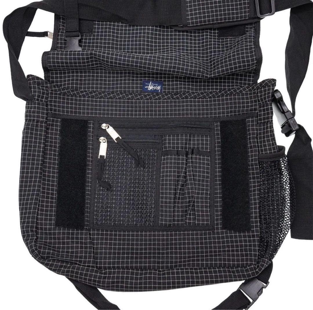 美品 90s OLD STUSSY メッセンジャーバッグ スペクトル柄 紺タグ