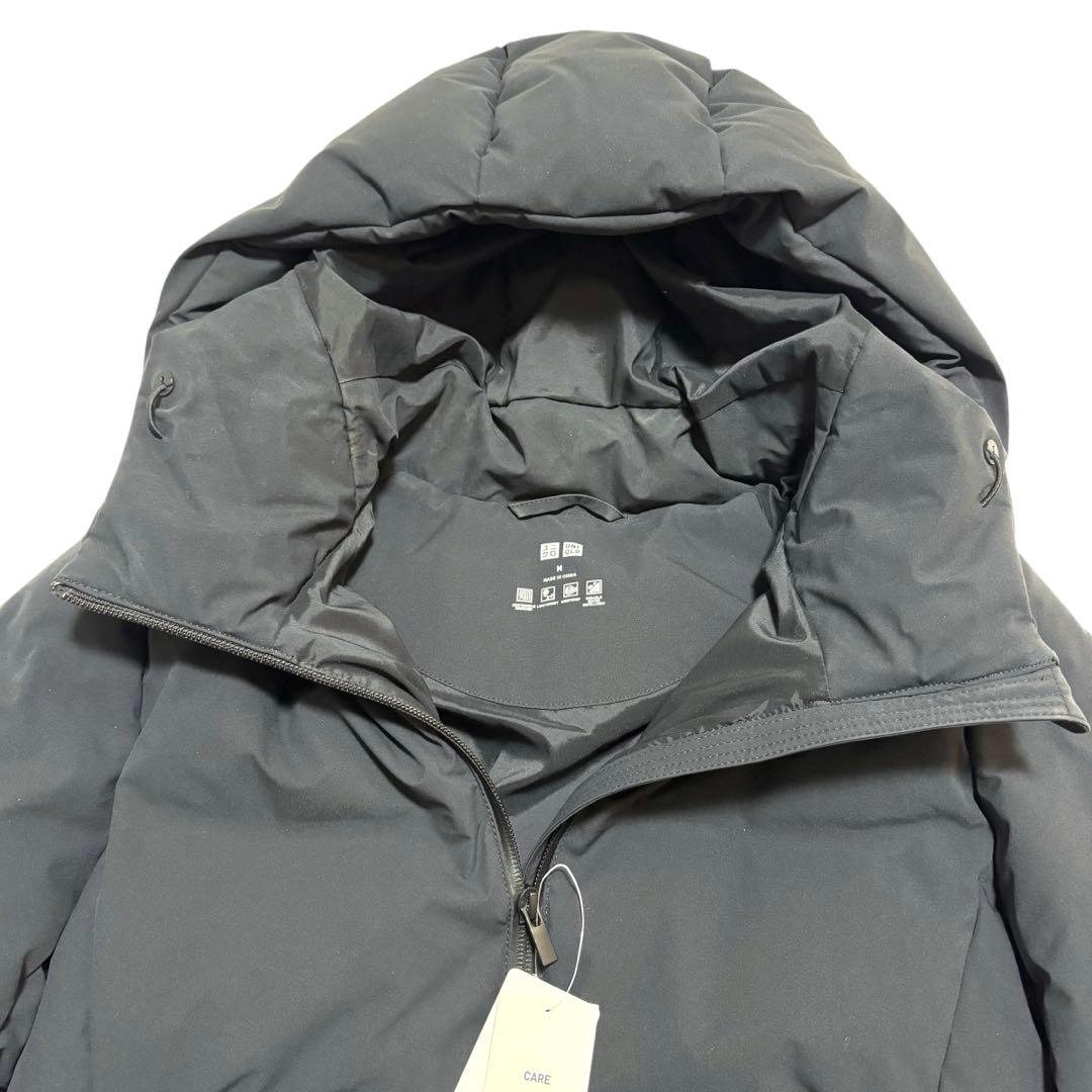 新品 ユニクロ ストレッチ シームレスダウン ショートコート M ブラック