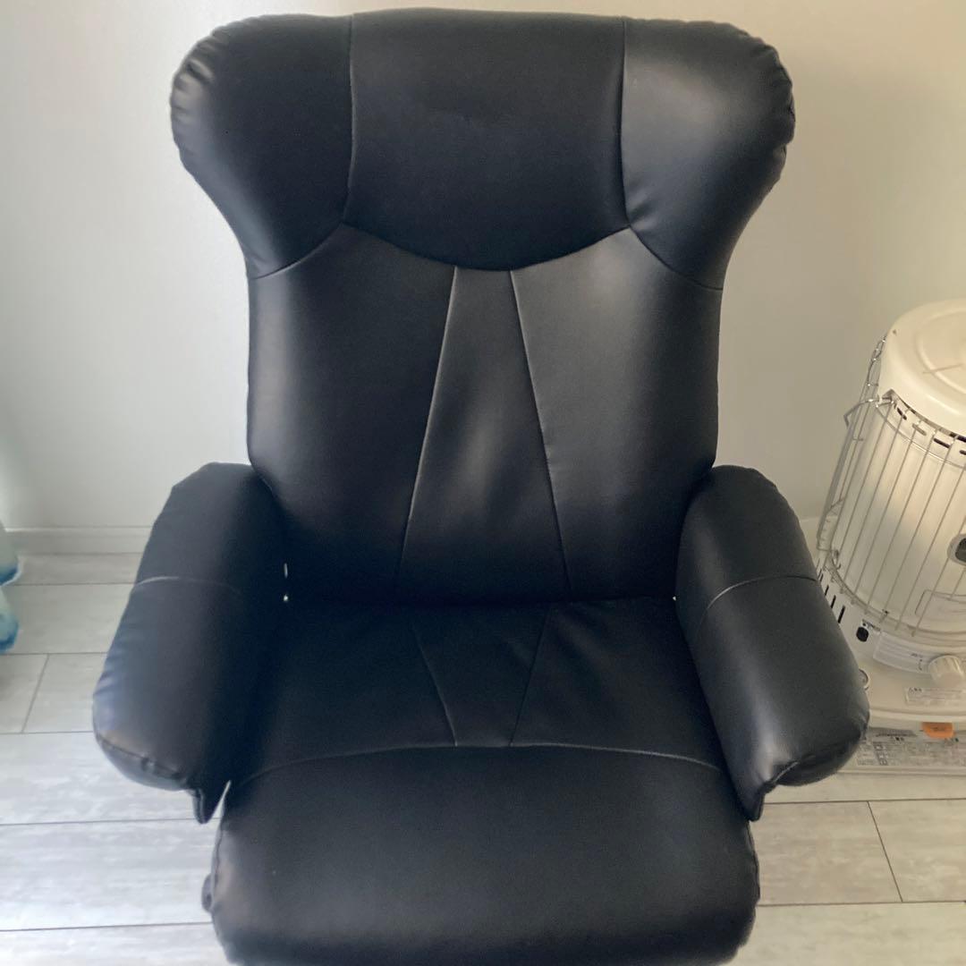 リクライニングチェア 黒 合成皮革