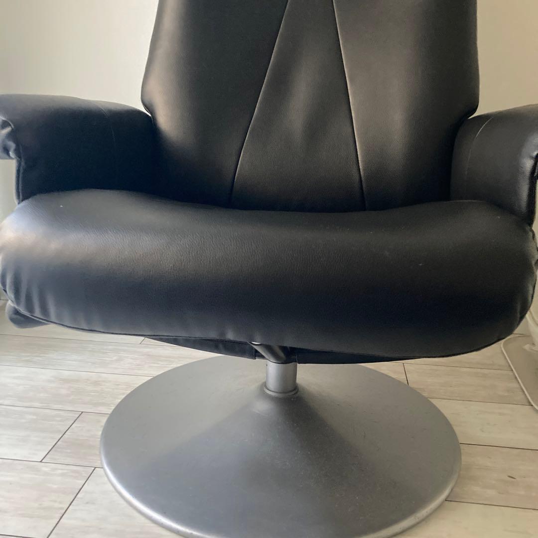 リクライニングチェア 黒 合成皮革