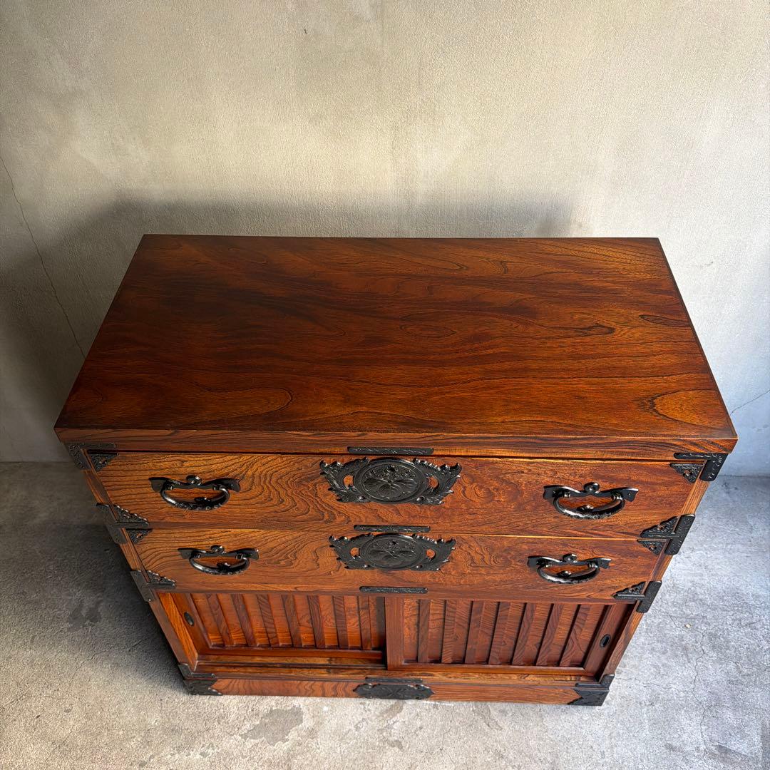 美品　岩屋堂　帳場箪笥 整理箪笥 時代箪笥 抽き出し7杯