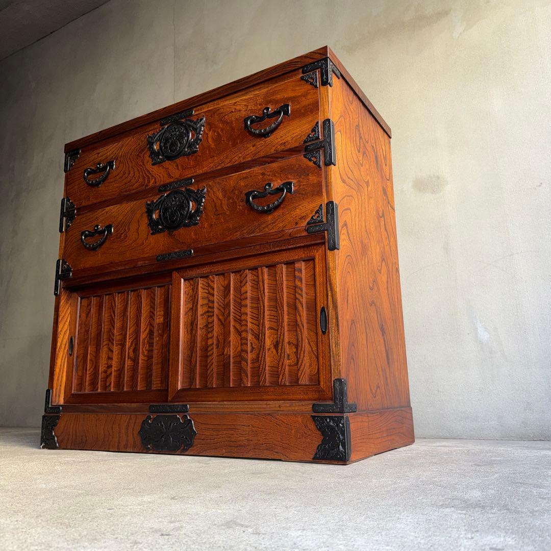 美品　岩屋堂　帳場箪笥 整理箪笥 時代箪笥 抽き出し7杯