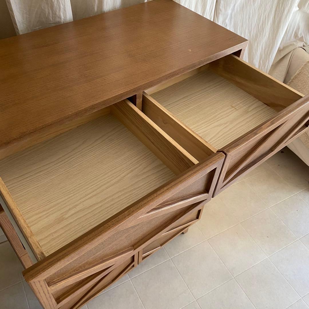 北欧　アンティーク　キャビネット　チェスト　格子　オーク　ガラス　脚付き　飾り棚