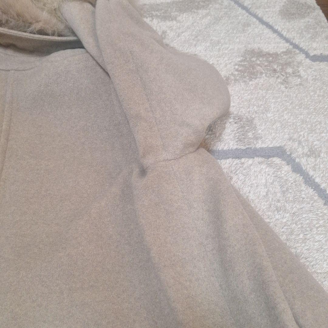 マックスマーラ グレーベージュ ファー襟 ロングコート