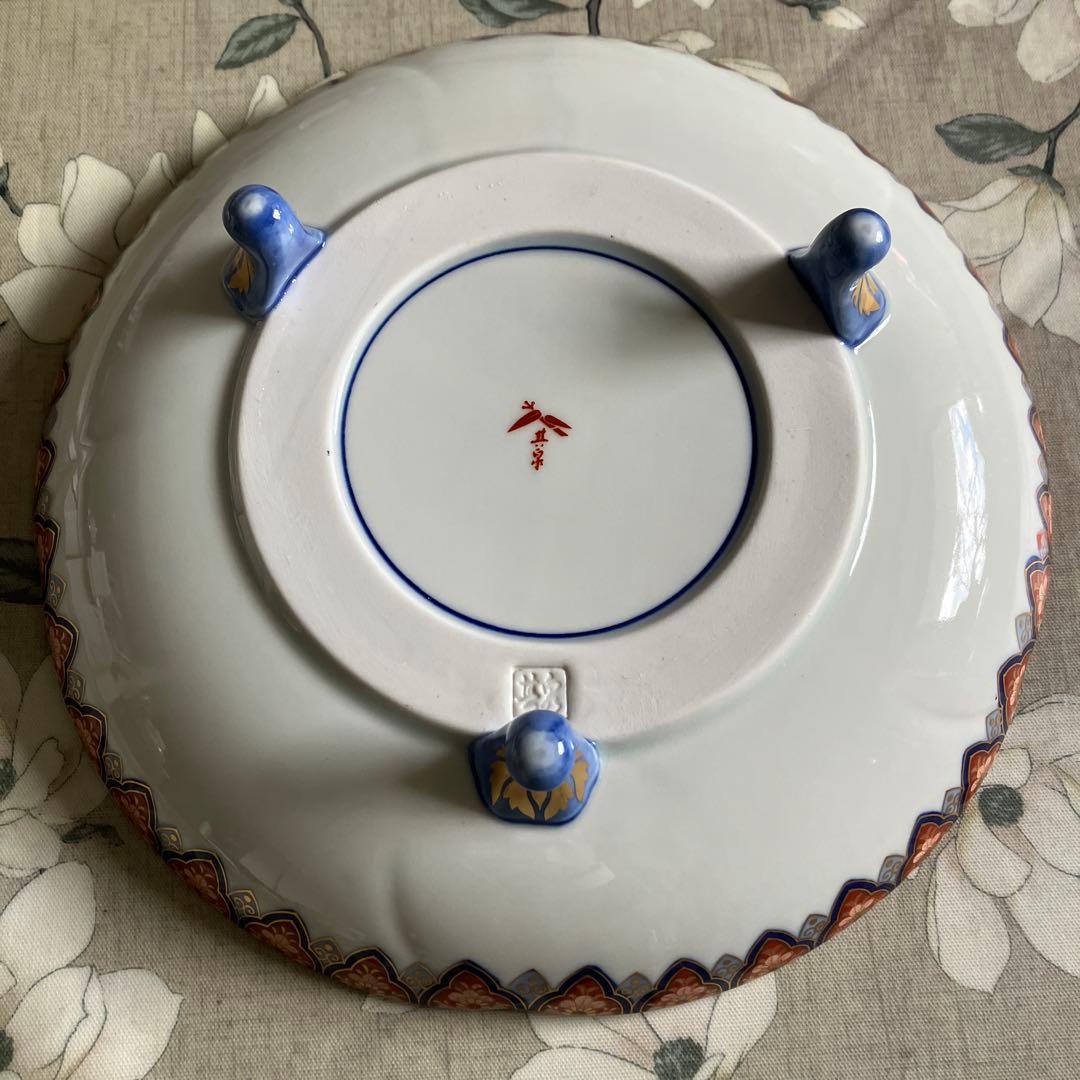 其泉 極錦金彩鳳凰文 三つ足 盛皿 菓子皿 美品 有田焼