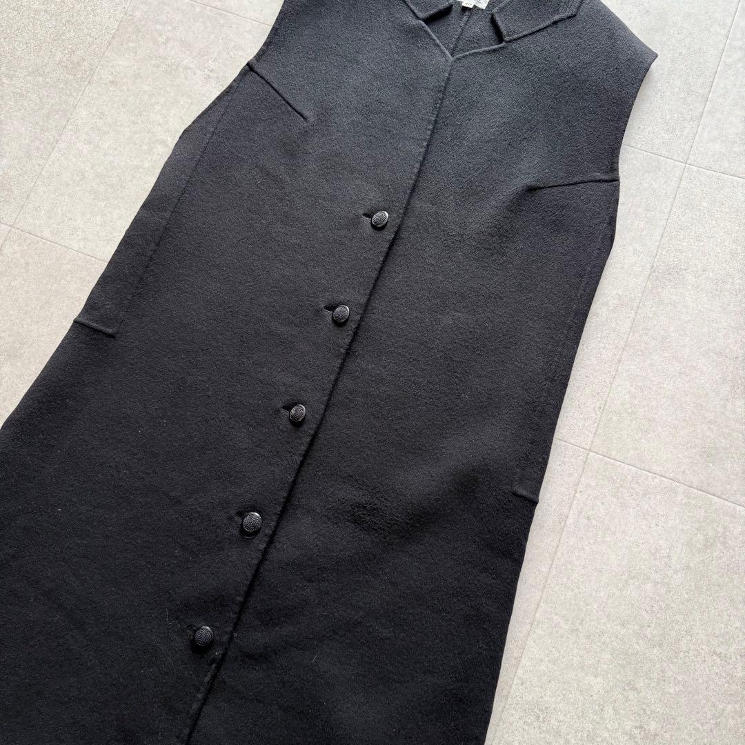 フォクシー　ロングコート　ジレ　アウター　カシミヤ100％　黒　　40