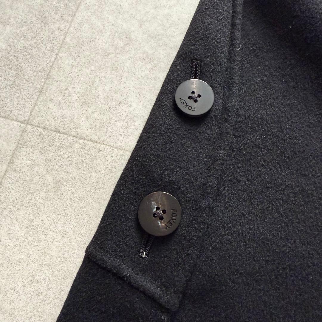 フォクシー　ロングコート　ジレ　アウター　カシミヤ100％　黒　　40