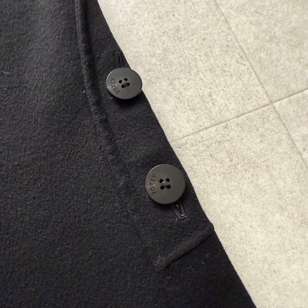 フォクシー　ロングコート　ジレ　アウター　カシミヤ100％　黒　　40