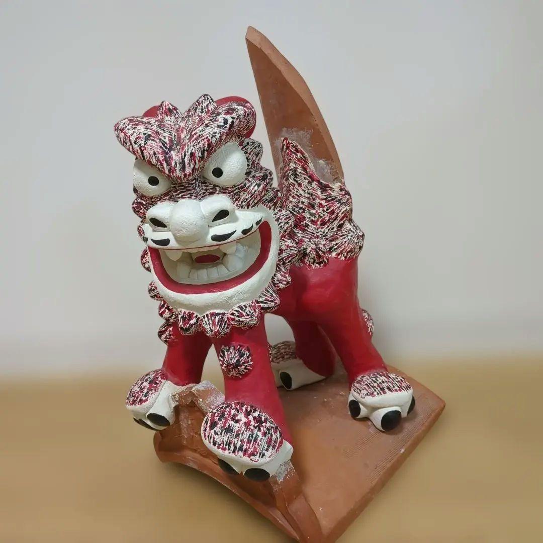 沖縄シーサー　特大高さ43センチ 　　　　　　　重量7.5キロ 　漆喰