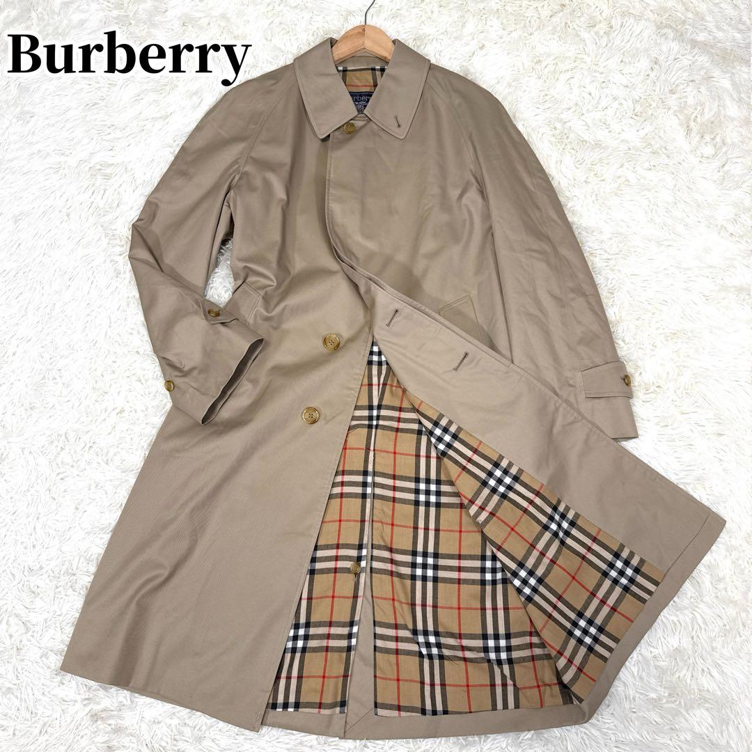 バーバリー Burberry ステンカラーコート 裏地総チェック 英国製 44