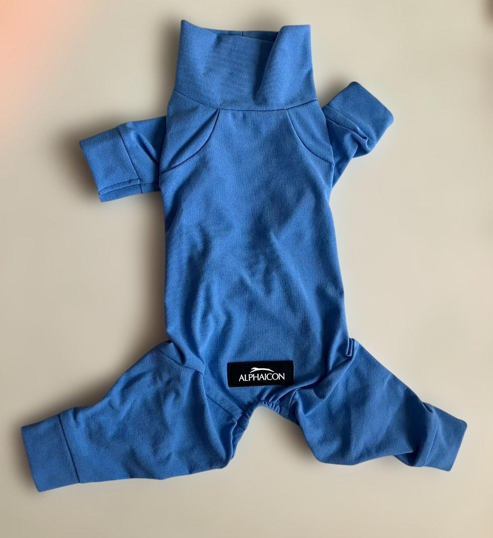 ★アルファアイコン＊ほぼ未使用！ライトブルーのストレッチの効いたカバーオール