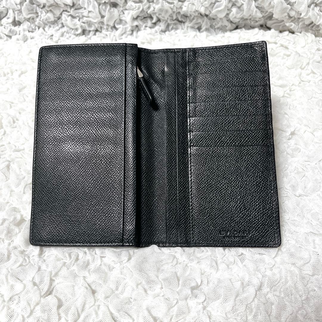 ブルガリ　長財布　レザー　本革　ブルガリマン　サークルロゴ　黒　バイカラー
