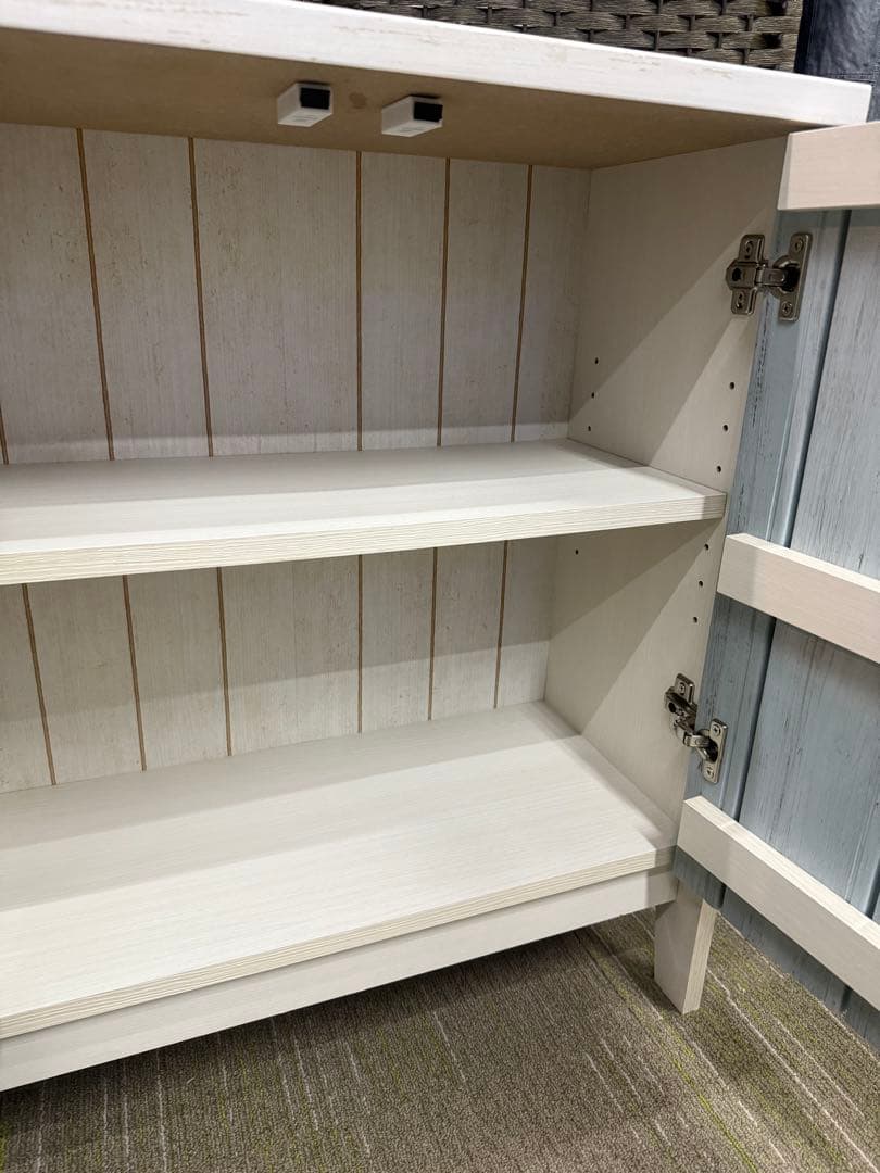 【洗浄消毒作業済】ニトリ　キャビネット　マリーナ　SEA7085DWW&BL