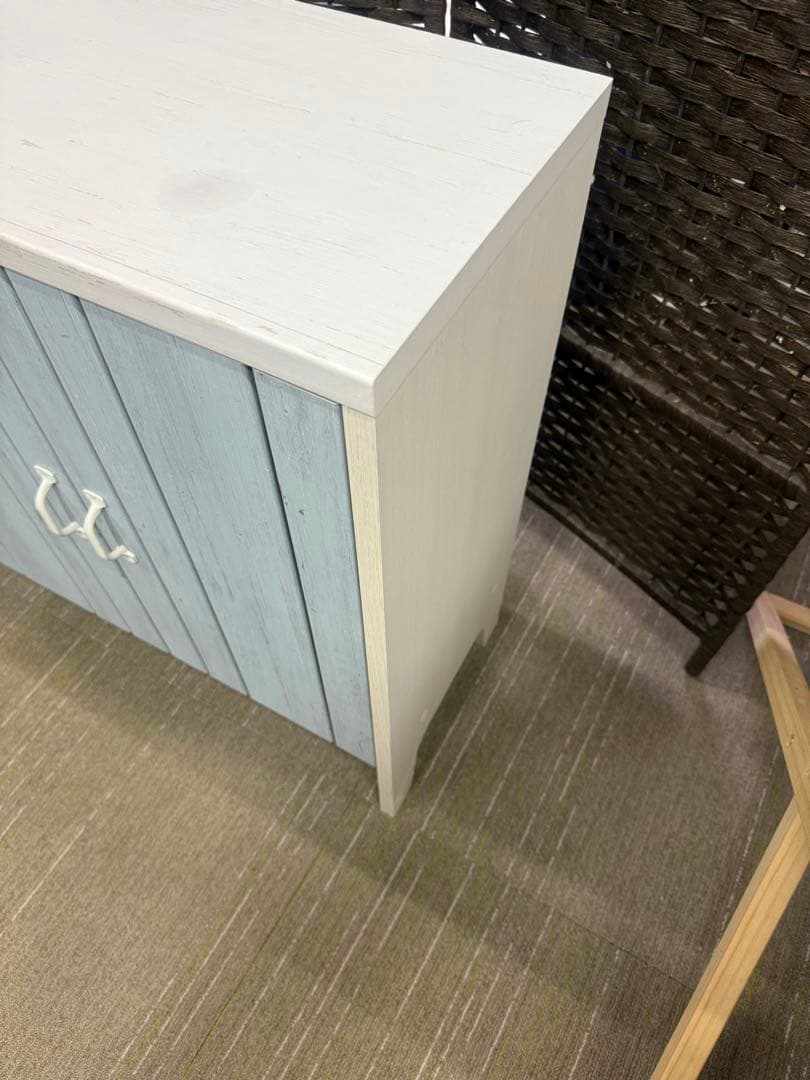 【洗浄消毒作業済】ニトリ　キャビネット　マリーナ　SEA7085DWW&BL