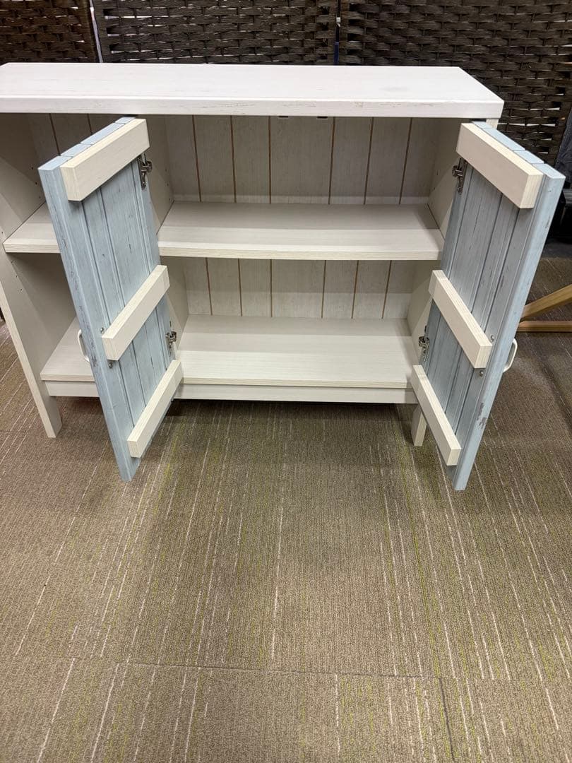 【洗浄消毒作業済】ニトリ　キャビネット　マリーナ　SEA7085DWW&BL