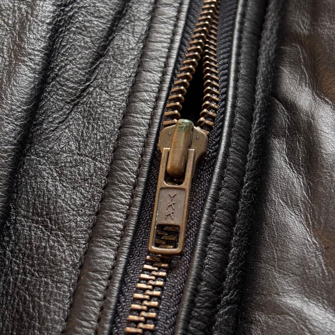 【Vintage】G-1タイプ レザーフライトジャケット ブラック 中綿 短丈