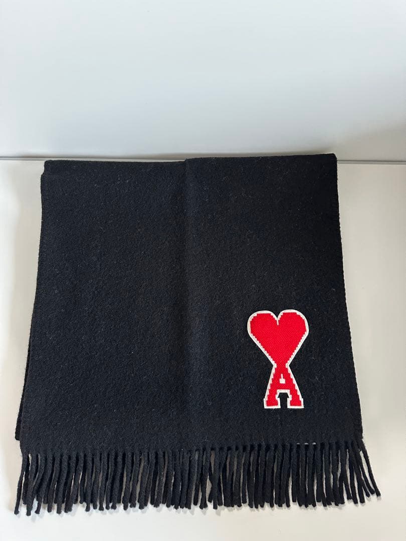 ウール ブラックマフラー