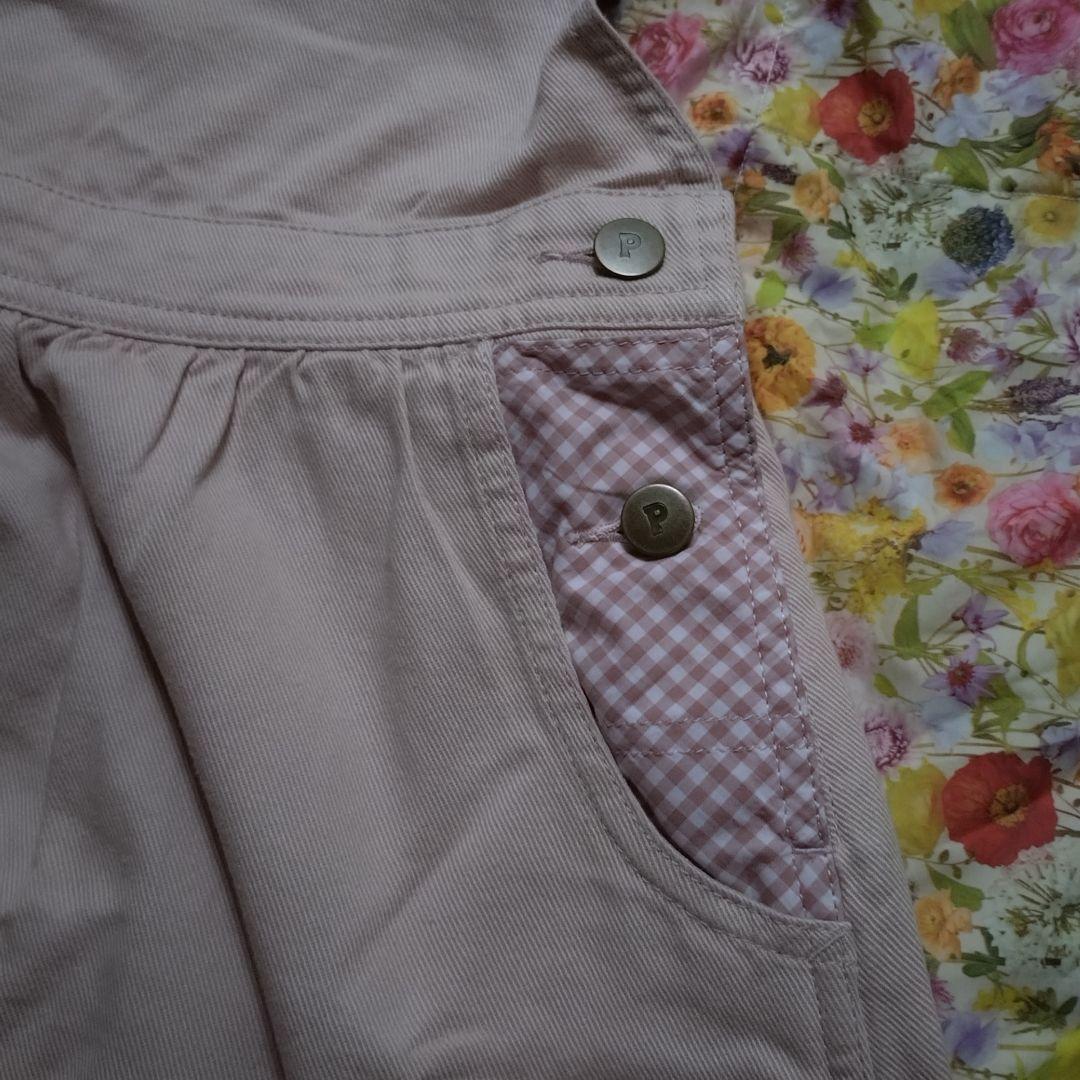 ピンクハウス　ジャンパースカート　くまネームワッペン付き　サロペットスカート