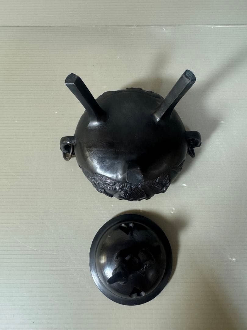 2405 銅製　三足　獅子　香炉