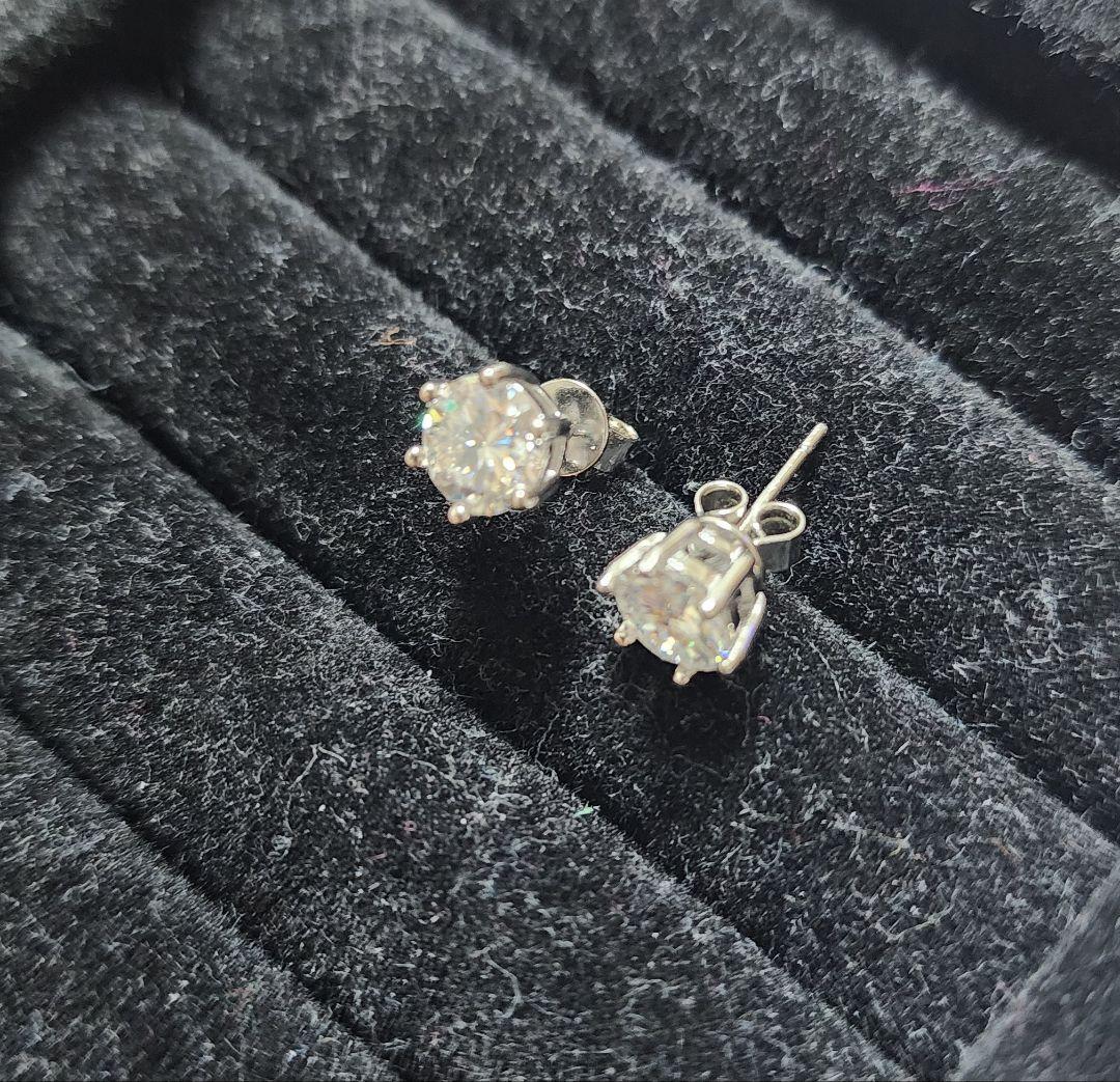 最高品質 大粒1ct×2 計2ct ピアス ダイヤモンド