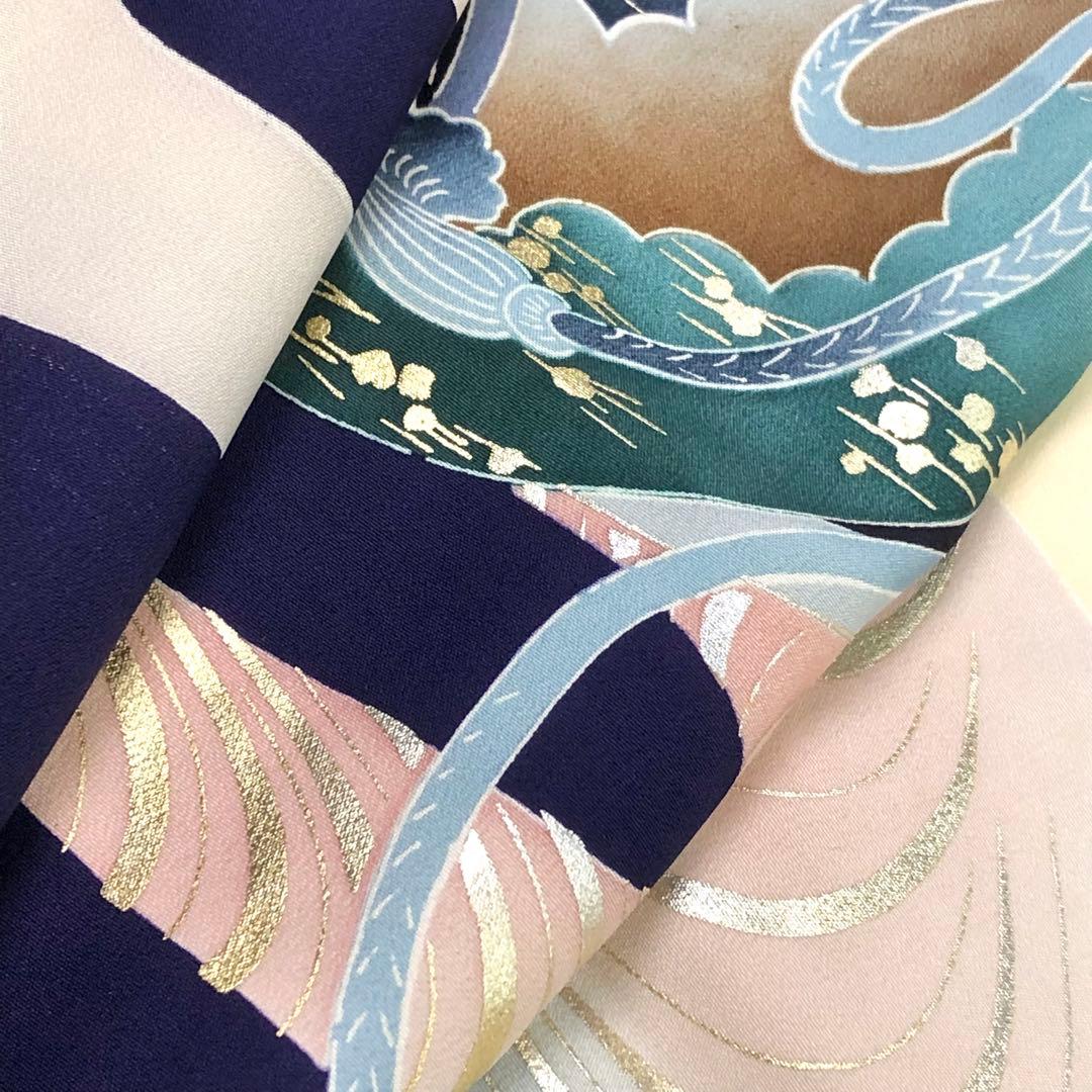 子供着物 お宮参り 七五三 祝着 襦袢付 兜に龍 金銀彩 CK-7363