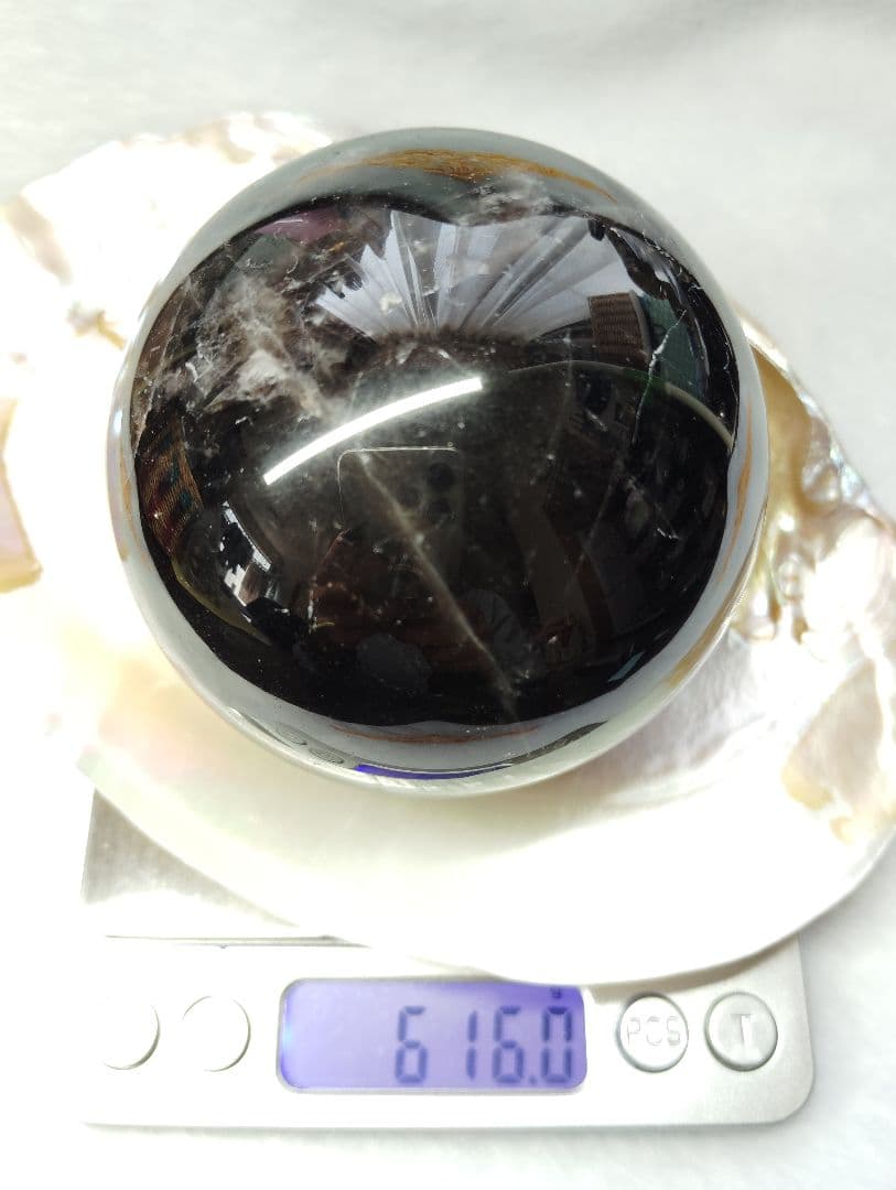 No,555 マダガスカル産★スターモリオン♢黒水晶76mm!