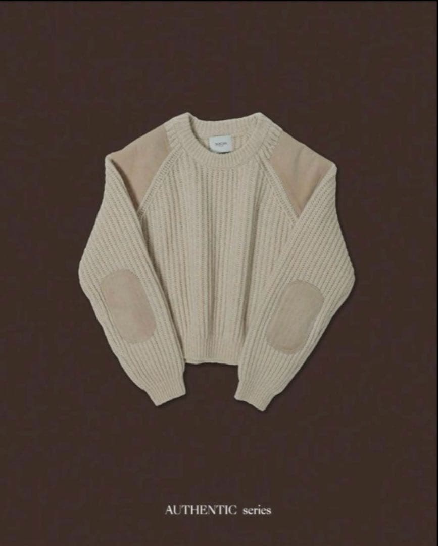 nokcha vintage like accent knitアイボリー