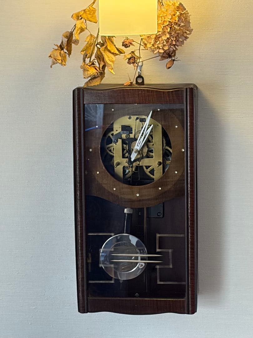 Ryusui社製 アンティーク 機械式振り子時計 （Swarovskiアレンジ）