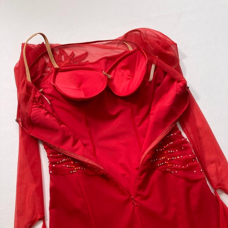 c*b様 【美品】Chacott　社交ダンス ロングドレス 豪華ビジュー装飾 長