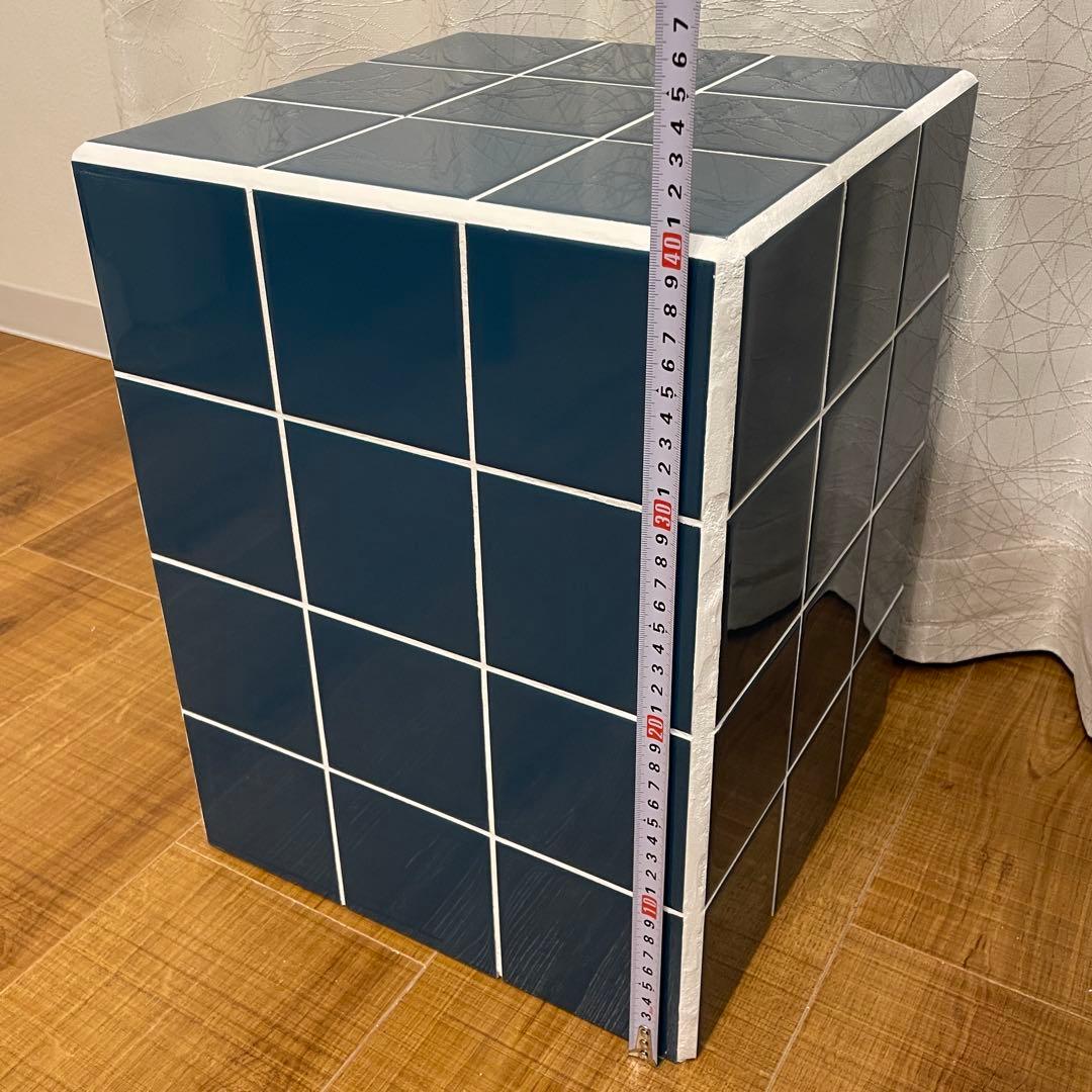 【❤️一点もの】韓国インテリアタイルスツール テーブル ブルー サイドテーブル