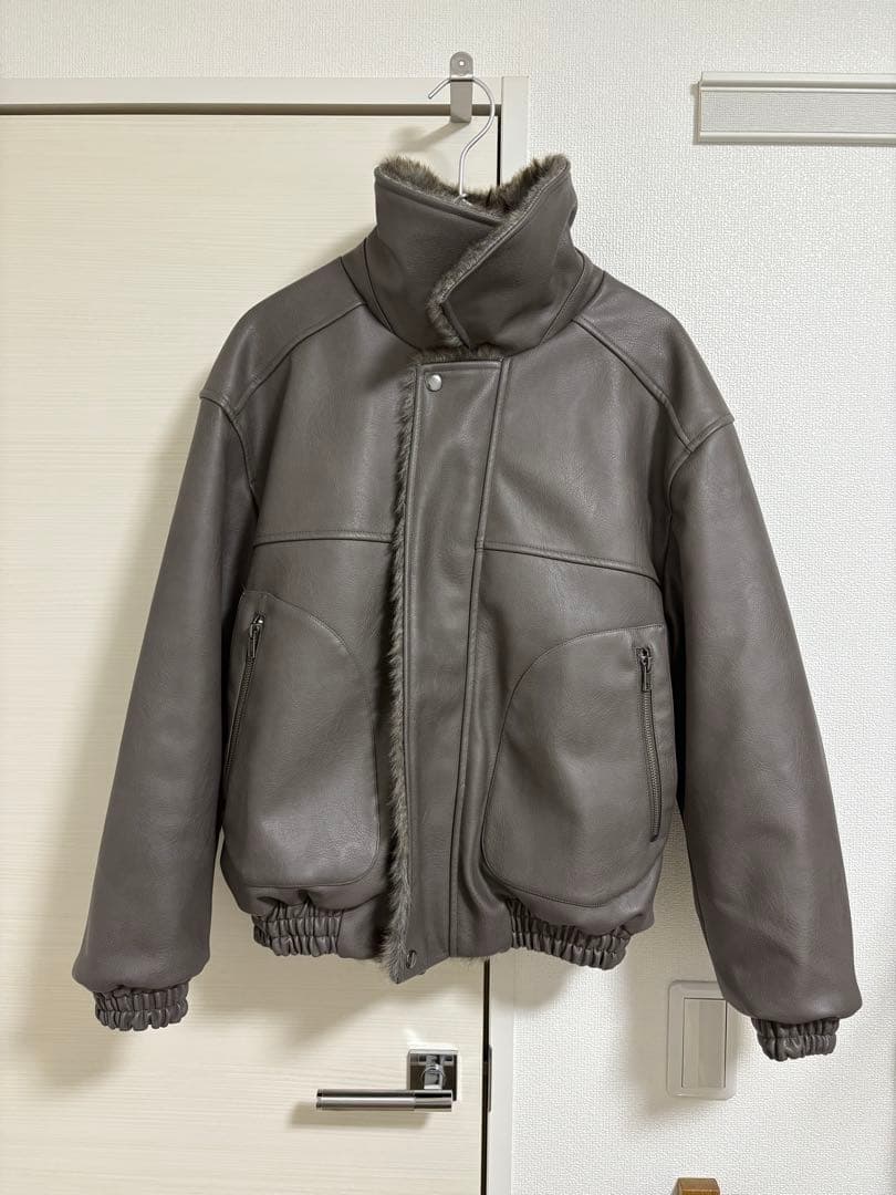 camphor wood フェイクレザー2wayリバーシブルフライトジャケット