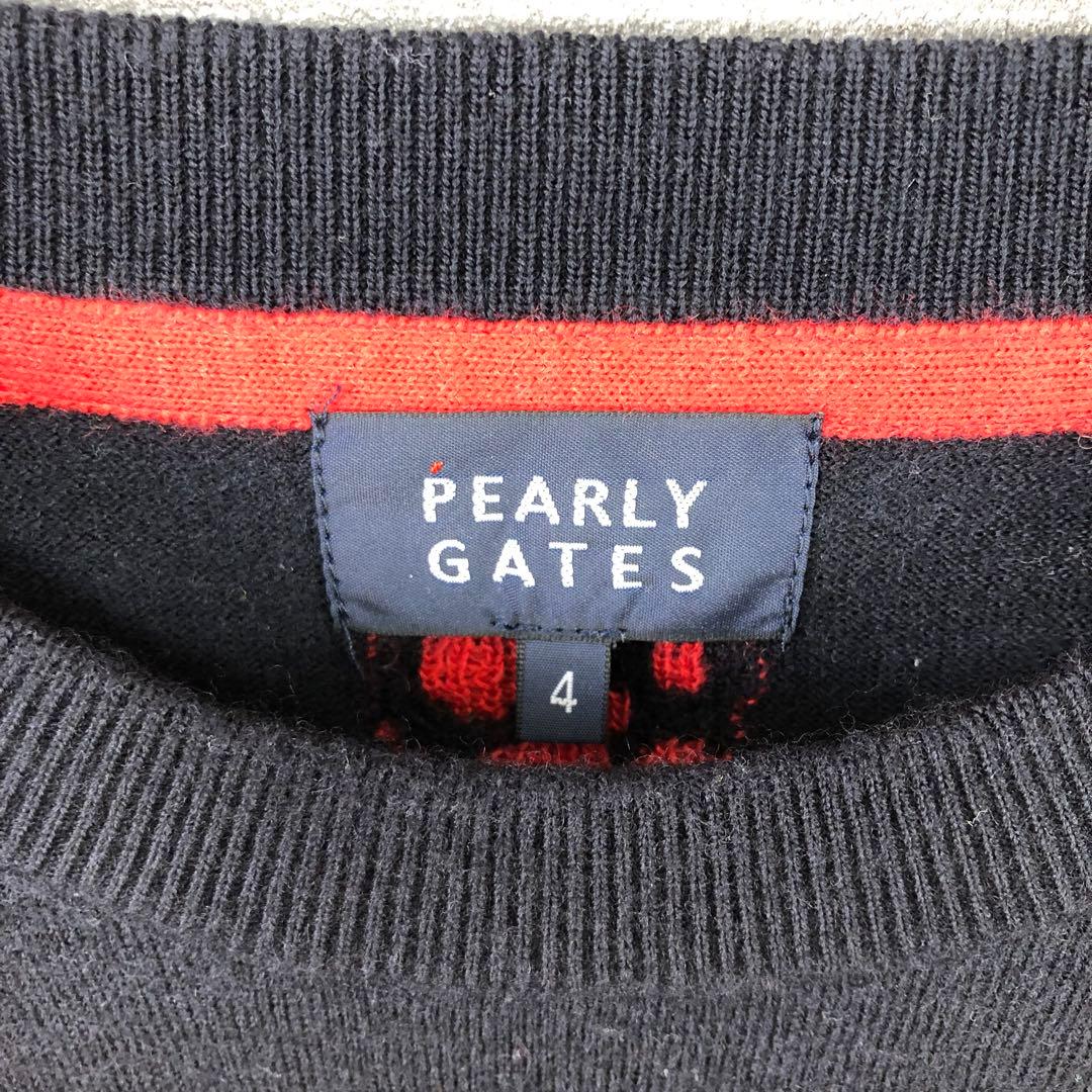 PEARLY GATES ロゴ 長袖ニット 4 ブラック