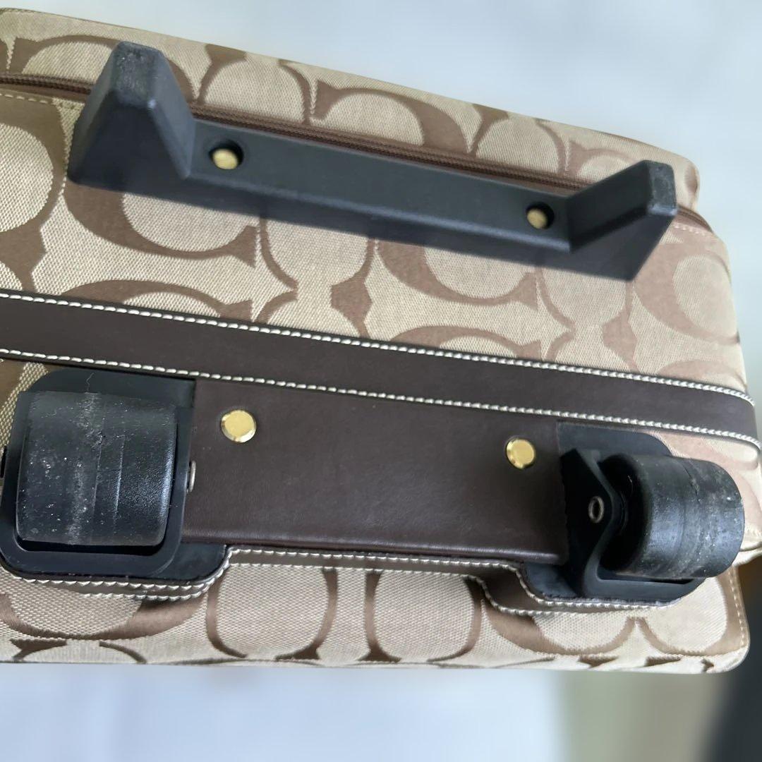 COACH 中型キャリーケース ブラウン/ベージュ／二輪