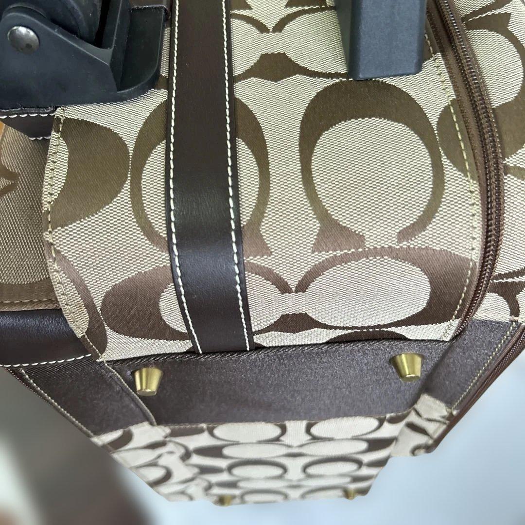 COACH 中型キャリーケース ブラウン/ベージュ／二輪