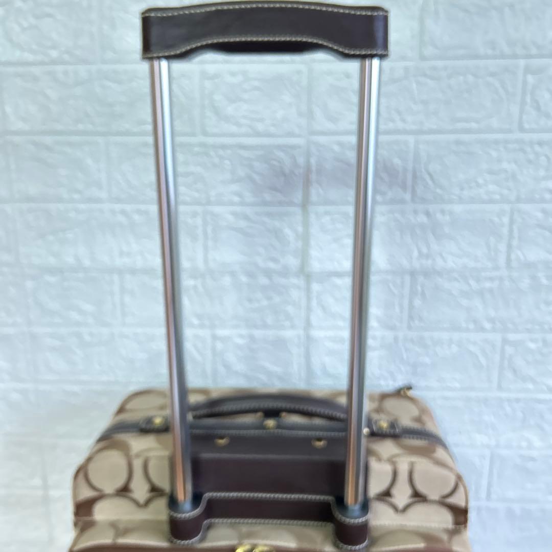 COACH 中型キャリーケース ブラウン/ベージュ／二輪