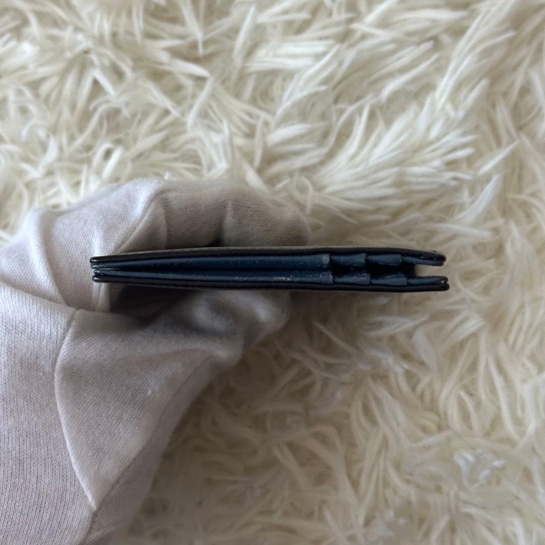 ✨️美品✨️ モンブラン マネークリップ 型押し レザー 黒 青 コンパクト