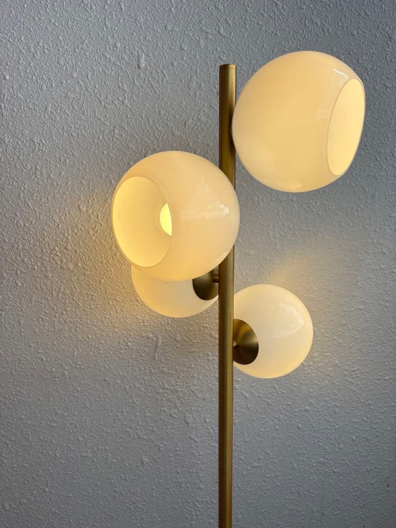 4灯　ガラスシェード　フロアライト　ミッドセンチュリーデザイン　フロス風