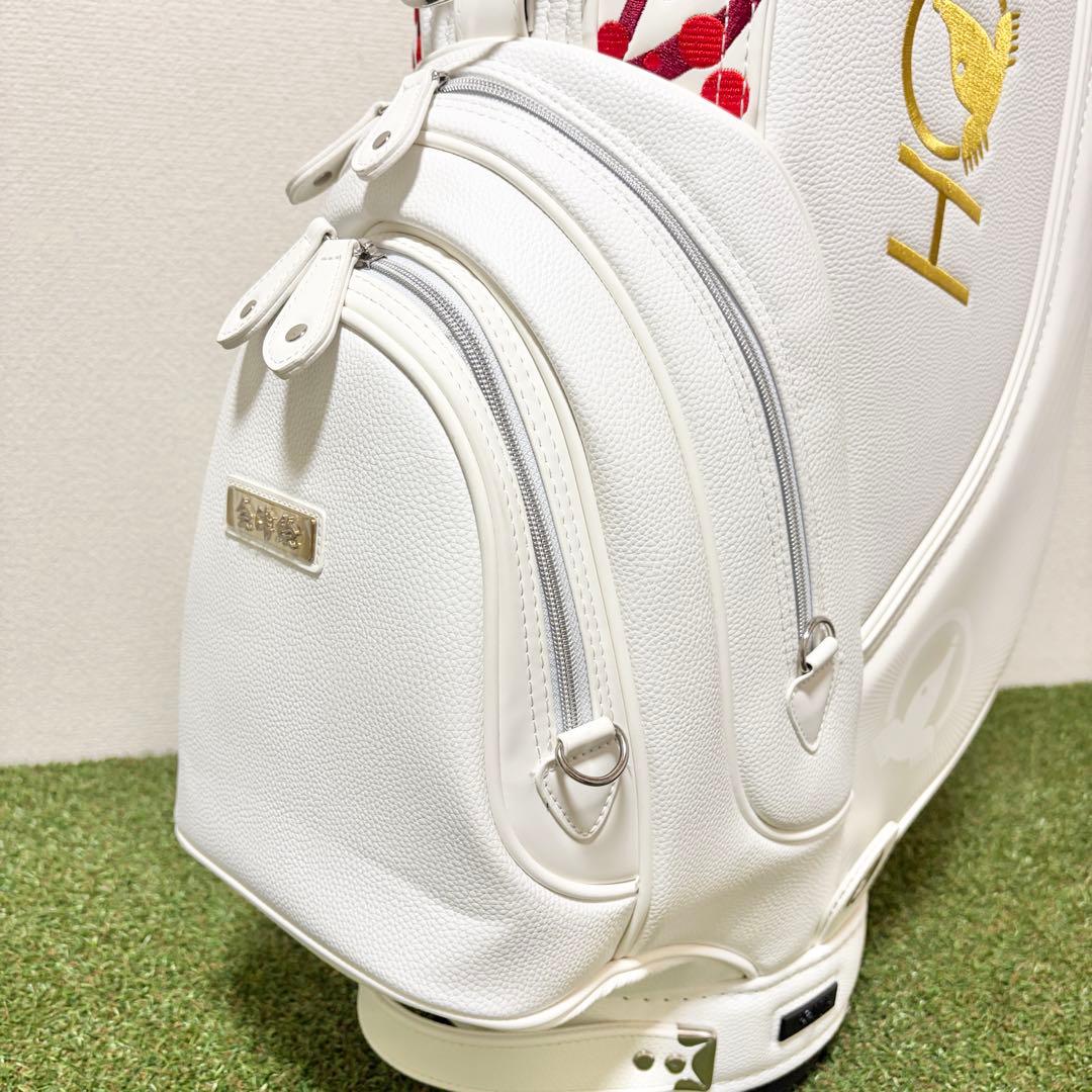 新品｜高級　HONMA ホンマ　会津絵　キャディバッグ　ゴールド　金　刺繍