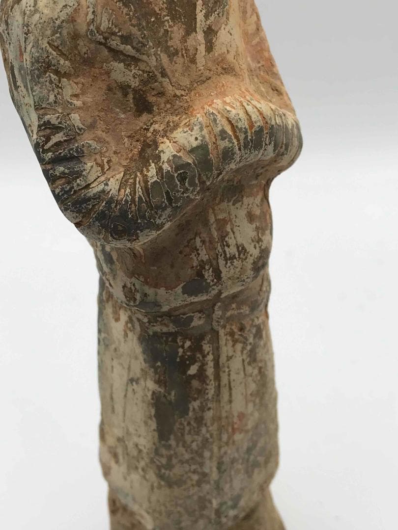 唐時代　加彩　武士陶俑　彩絵陶俑　極上品　旧家旧蔵　唐物　時代物(D-66