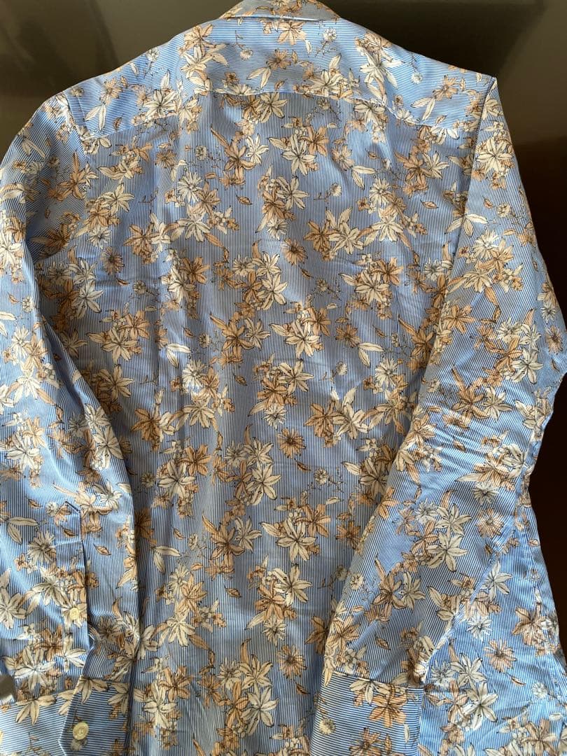 極美品 ETRO イタリア製 フラワー ストライプシャツ 38 M 高級