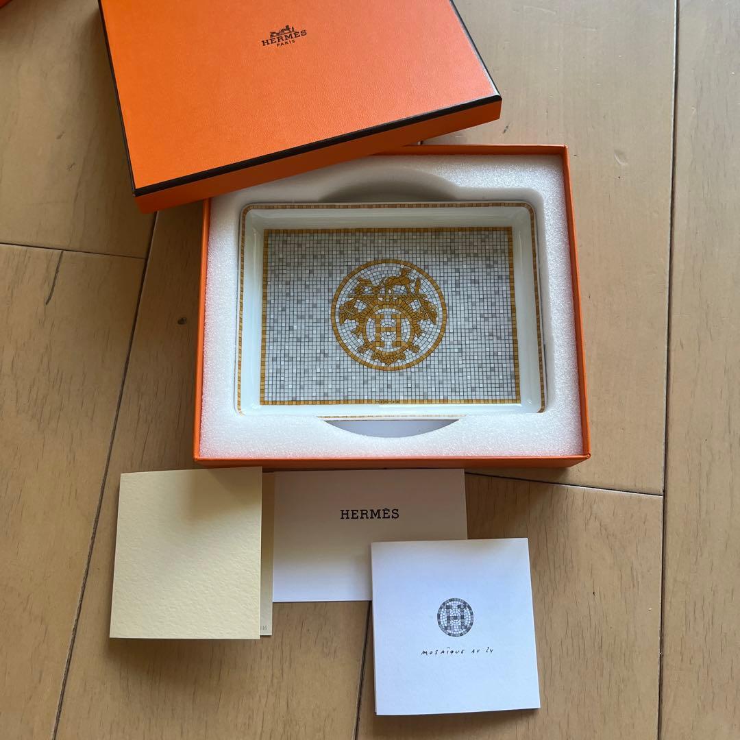 エルメス　HERMES モザイク ヴァンキャトル 長方形皿 16×12cm